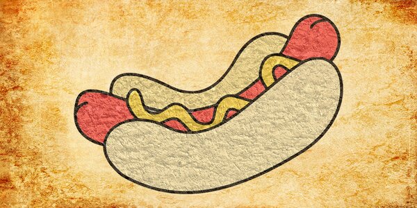 Meat meal hot dog. Free illustration for personal and commercial use.
