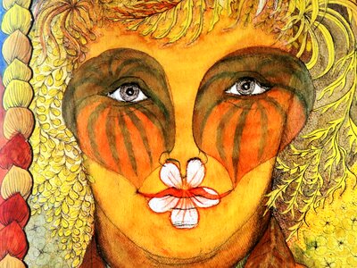 Painting face artistic. Free illustration for personal and commercial use.