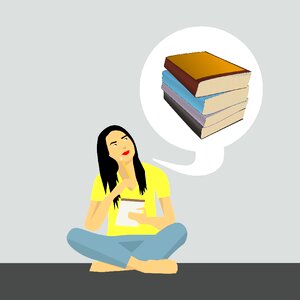 Studying books reading. Free illustration for personal and commercial use.