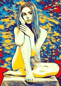 Naked art popart. Free illustration for personal and commercial use.