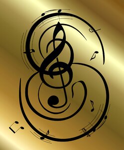 Treble clef light effects music. Free illustration for personal and commercial use.