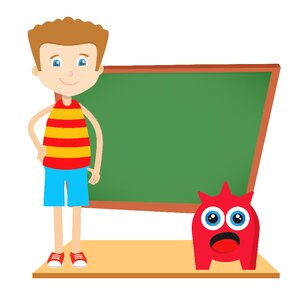 Kids cute learning. Free illustration for personal and commercial use.