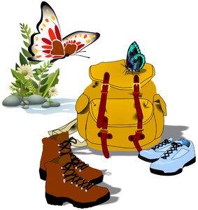 Shoes backpack Free illustrations. Free illustration for personal and commercial use.