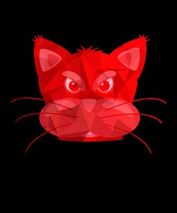 Red cat pink cat cat miror poly. Free illustration for personal and commercial use.