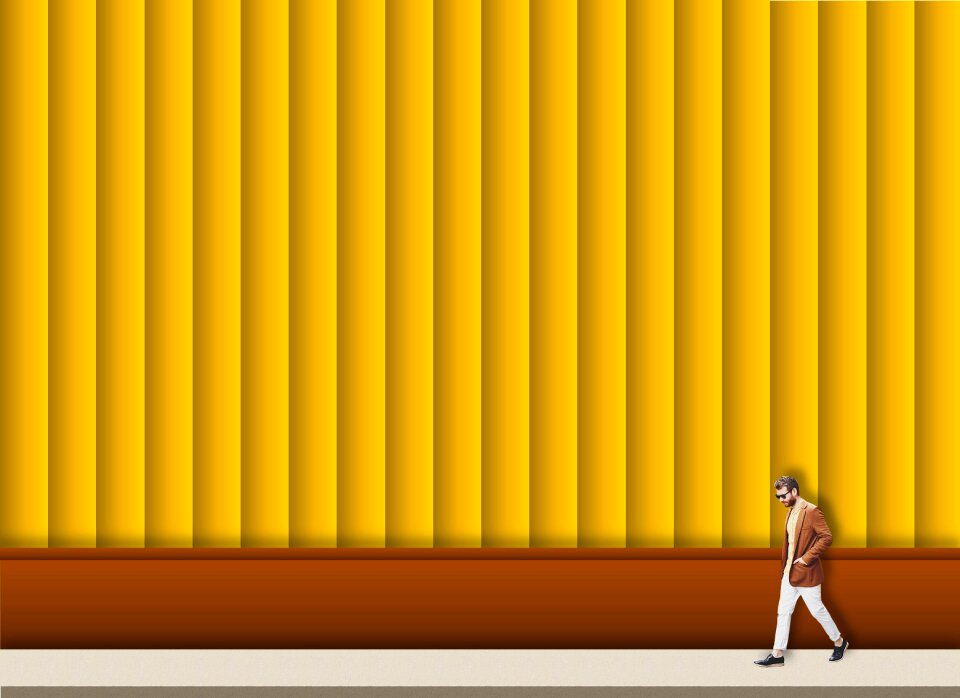 Side man walk. Free illustration for personal and commercial use.