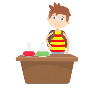 Boy lab cartoon. Free illustration for personal and commercial use.
