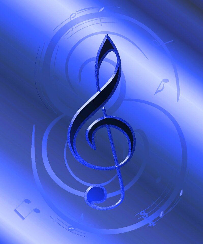 Music blue symphony. Free illustration for personal and commercial use.