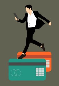 Financial online businessman. Free illustration for personal and commercial use.