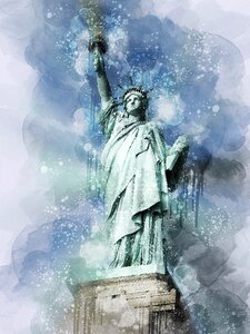 Artistic new york statue of liberty. Free illustration for personal and commercial use.