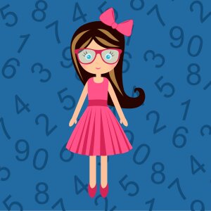 Counting the digits girl. Free illustration for personal and commercial use.