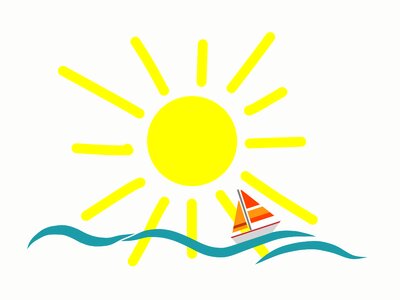 Sail sun vacations. Free illustration for personal and commercial use.