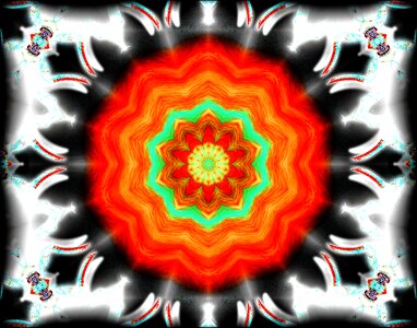 Kaleidoscopic decorative flower. Free illustration for personal and commercial use.