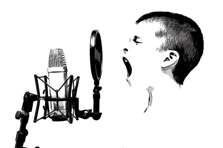 Young song singing. Free illustration for personal and commercial use.