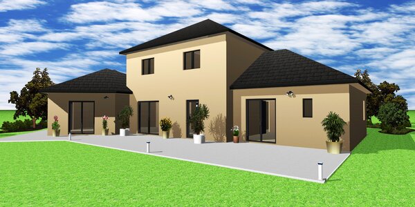 Design home building. Free illustration for personal and commercial use.