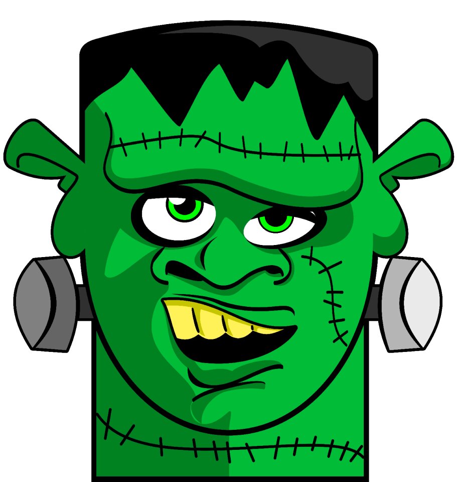 Frankenstein holiday monster. Free illustration for personal and commercial use.