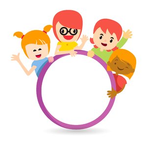 Friendship kids clipart. Free illustration for personal and commercial use.