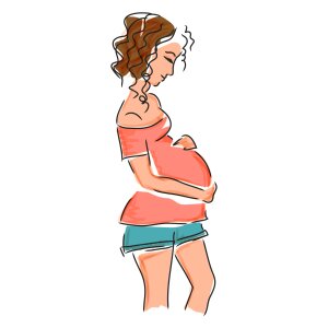 Pregnant femininity soon mom. Free illustration for personal and commercial use.