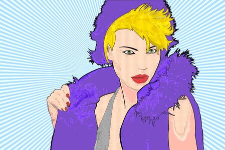 Girl fashion popart. Free illustration for personal and commercial use.