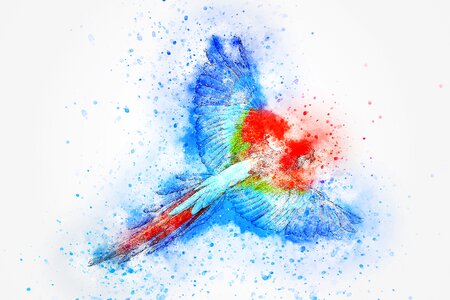 Flying watercolor animal. Free illustration for personal and commercial use.