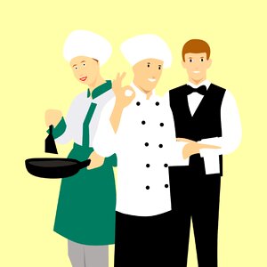 Cooking business people. Free illustration for personal and commercial use.