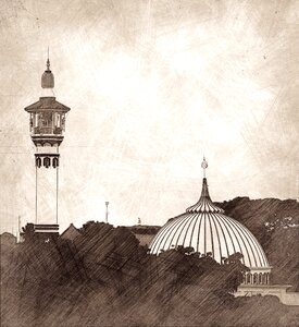 Muslim pencil art. Free illustration for personal and commercial use.