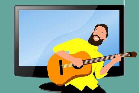 Cartoon singer rock. Free illustration for personal and commercial use.