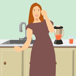Kitchen wife woman. Free illustration for personal and commercial use.