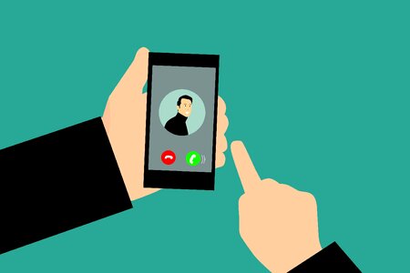 Contact phone call video call. Free illustration for personal and commercial use.