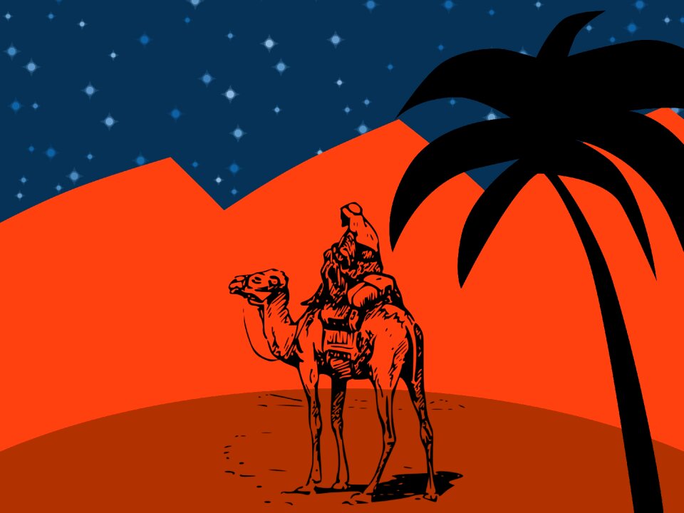Man rider sand. Free illustration for personal and commercial use.