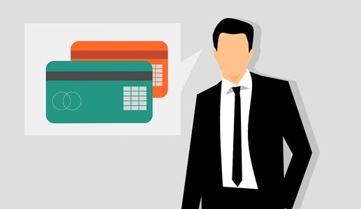 Credit card credit business. Free illustration for personal and commercial use.