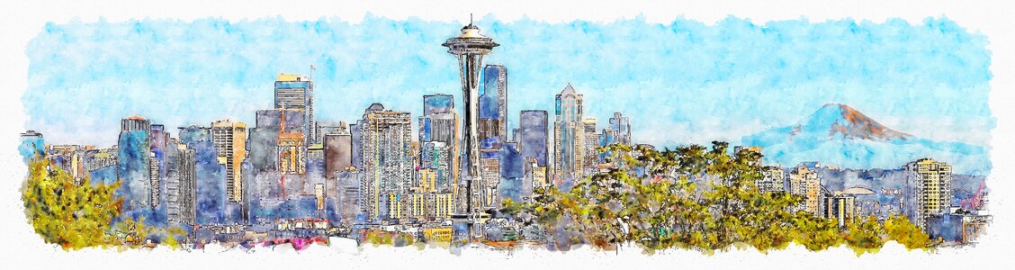 State architecture skyline. Free illustration for personal and commercial use.