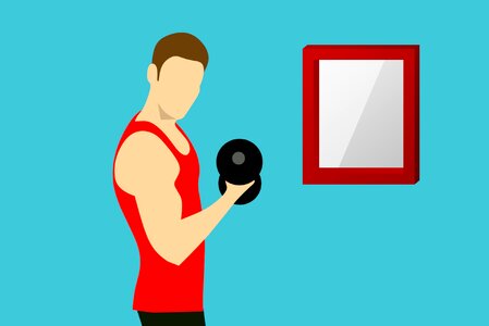 Gym dumbbell fit. Free illustration for personal and commercial use.