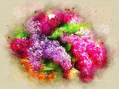 Art lilac nature. Free illustration for personal and commercial use.