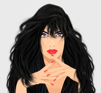Brown eyes female model. Free illustration for personal and commercial use.
