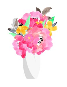 Bouquet homemade cute. Free illustration for personal and commercial use.