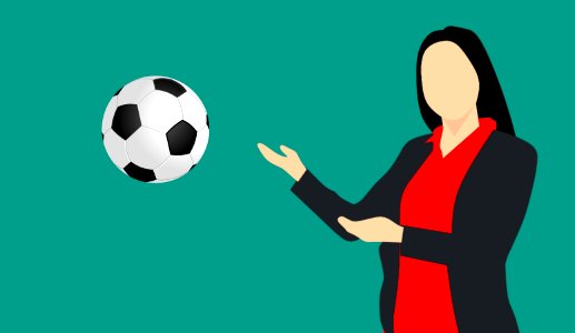 Flag soccer woman. Free illustration for personal and commercial use.