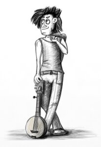 Bandit musician musical instrument. Free illustration for personal and commercial use.
