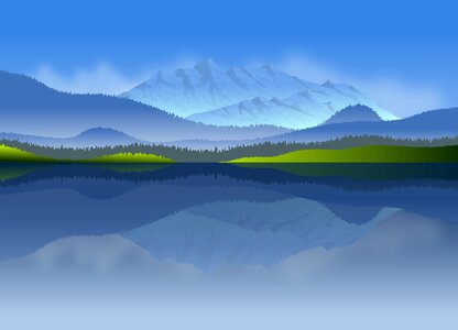 Blue lake water. Free illustration for personal and commercial use.