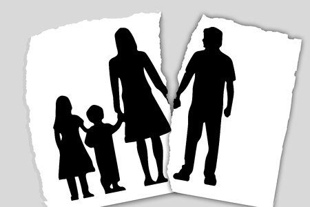 Before marriage divorce children. Free illustration for personal and commercial use.