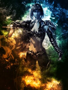 Amazone fantasy female. Free illustration for personal and commercial use.