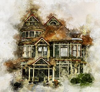 Ancient residential vintage. Free illustration for personal and commercial use.