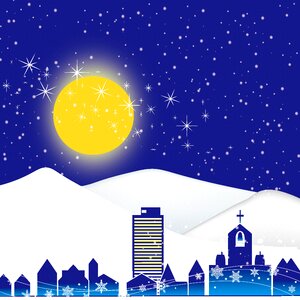 City tall buildings christmas. Free illustration for personal and commercial use.