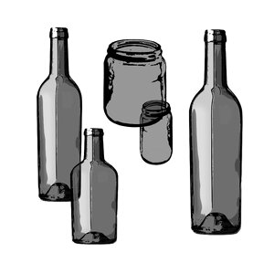Glass jar bottles. Free illustration for personal and commercial use.