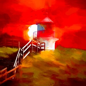 Atelier wemmje under fire lighthouse. Free illustration for personal and commercial use.