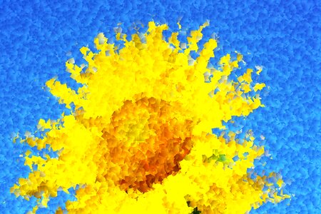 Sunflower kaleidoscope yellow. Free illustration for personal and commercial use.
