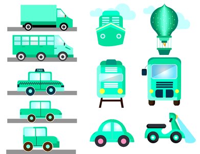 Cars bus train. Free illustration for personal and commercial use.