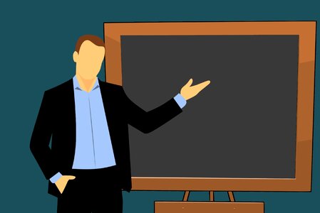Chalkboard class person. Free illustration for personal and commercial use.
