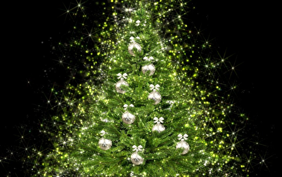 Celebration tree xmas. Free illustration for personal and commercial use.
