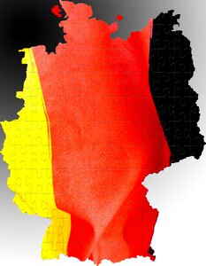 Regions germany map black red gold. Free illustration for personal and commercial use.