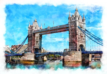 London bridge river. Free illustration for personal and commercial use.